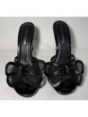 FASHION NOVA Jovana Butterfly Stiletto Heels Black Slip-On